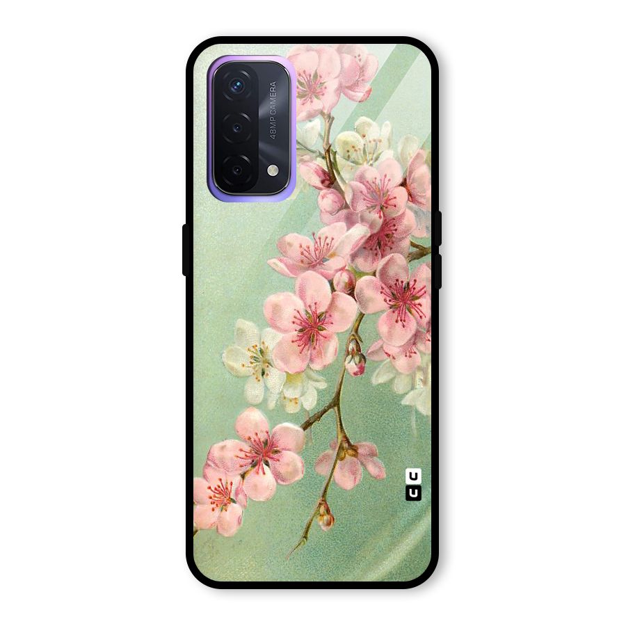 Blossom Cherry Design Glass Back Case for Oppo A74 5G