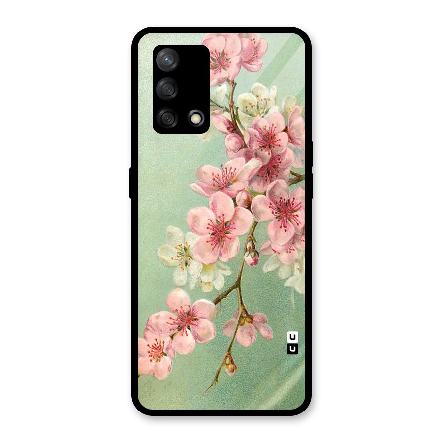 Blossom Cherry Design Glass Back Case for Oppo F19