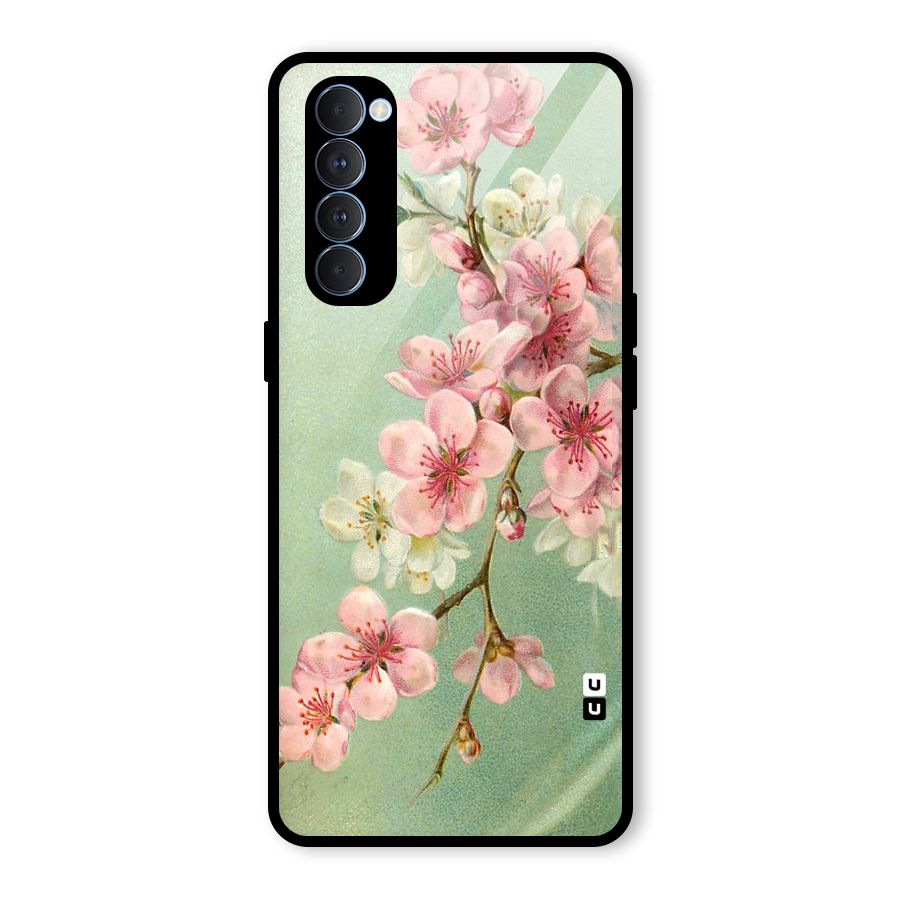 Blossom Cherry Design Glass Back Case for Oppo Reno4 Pro