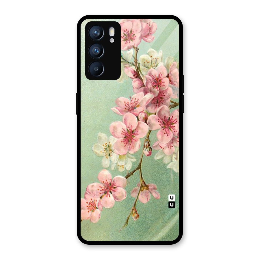 Blossom Cherry Design Glass Back Case for Oppo Reno6 5G