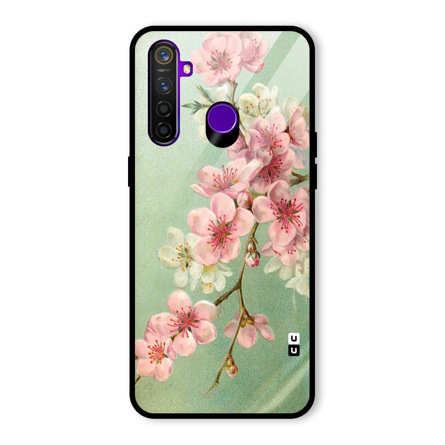 Blossom Cherry Design Glass Back Case for Realme 5 Pro
