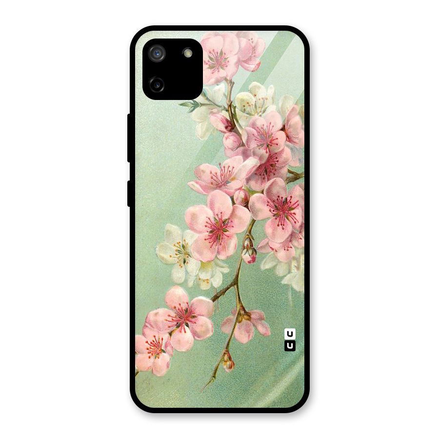 Blossom Cherry Design Glass Back Case for Realme C11