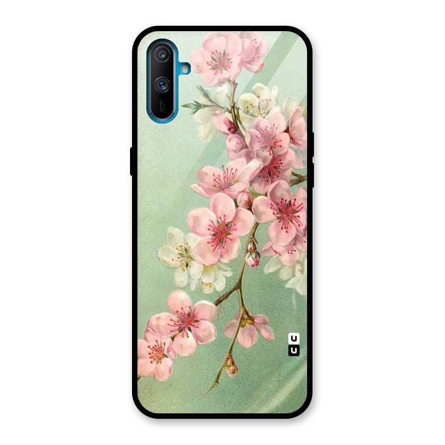 Blossom Cherry Design Glass Back Case for Realme C3