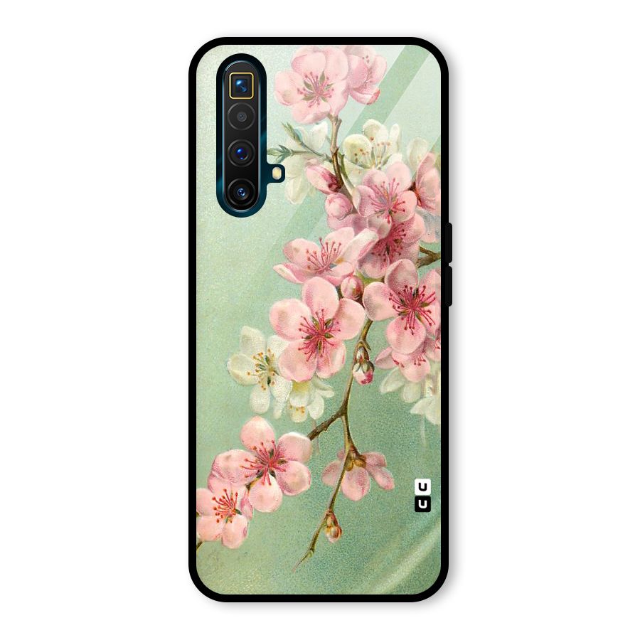 Blossom Cherry Design Glass Back Case for Realme X3