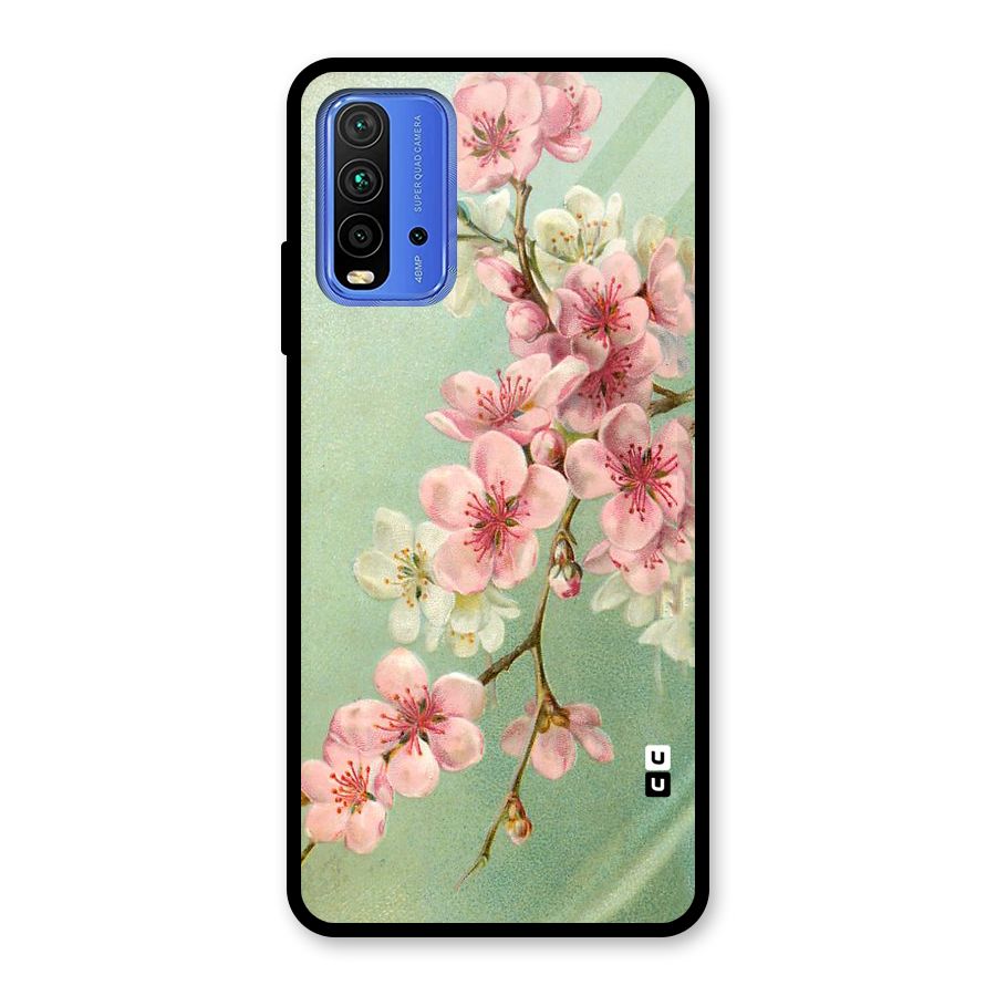 Blossom Cherry Design Glass Back Case for Redmi 9 Power