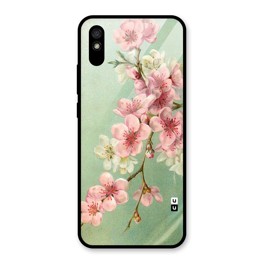 Blossom Cherry Design Glass Back Case for Redmi 9i