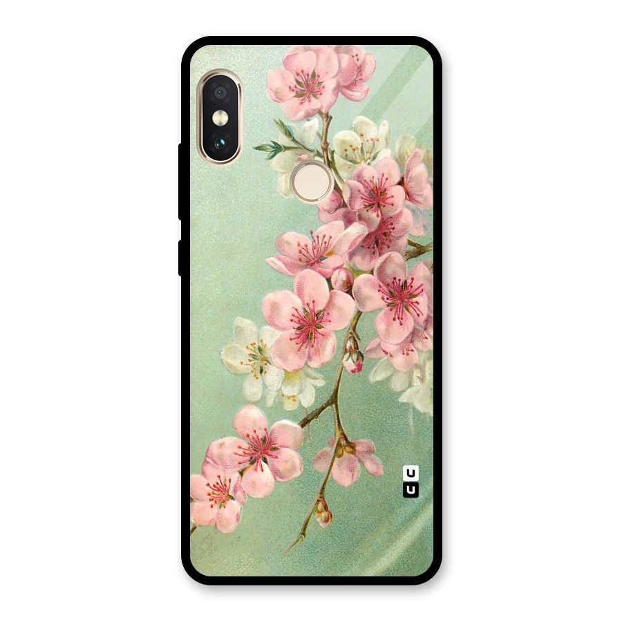 Blossom Cherry Design Glass Back Case for Redmi Note 5 Pro