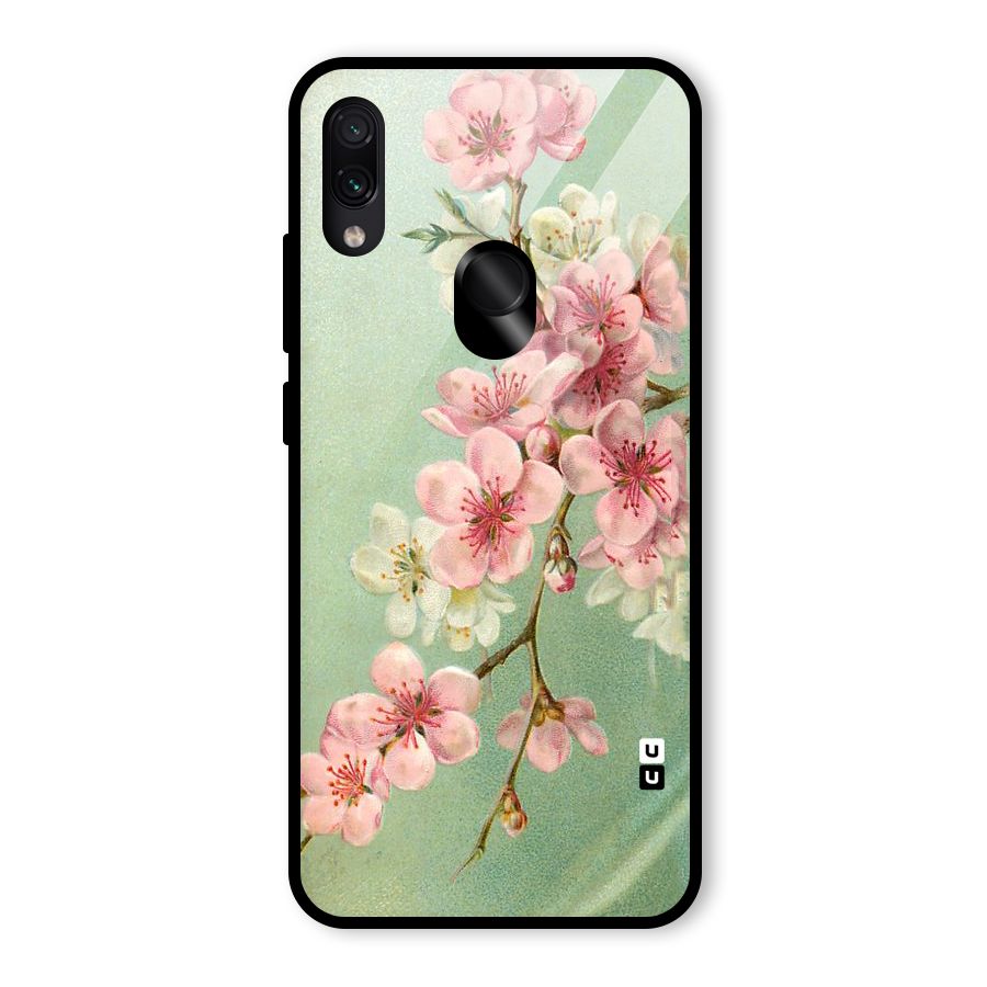 Blossom Cherry Design Glass Back Case for Redmi Note 7S
