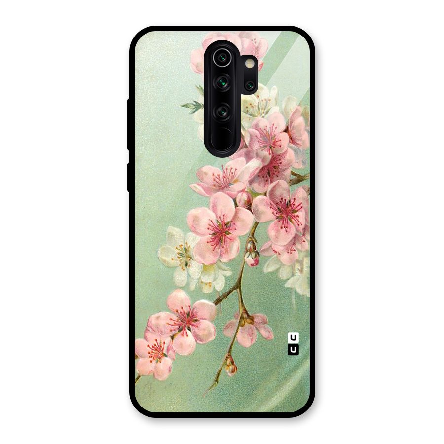 Blossom Cherry Design Glass Back Case for Redmi Note 8 Pro