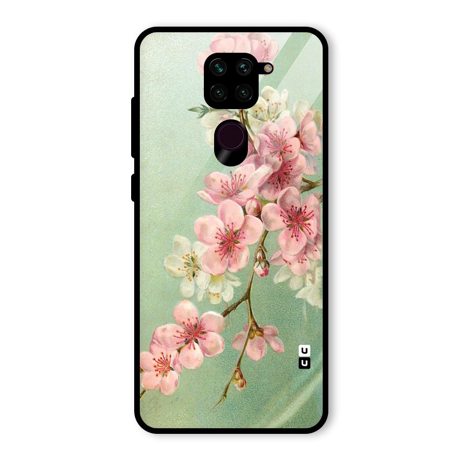 Blossom Cherry Design Glass Back Case for Redmi Note 9