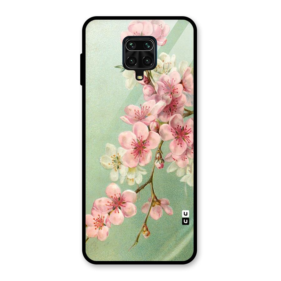 Blossom Cherry Design Glass Back Case for Redmi Note 9 Pro Max