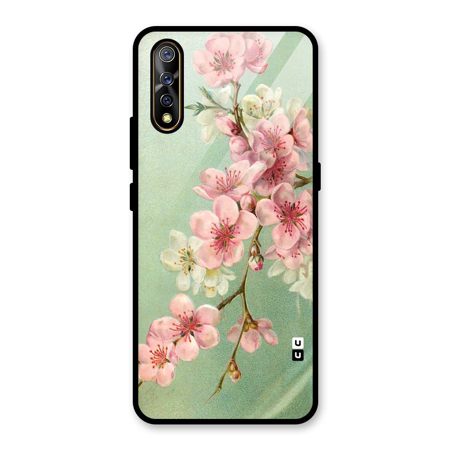 Blossom Cherry Design Glass Back Case for Vivo S1