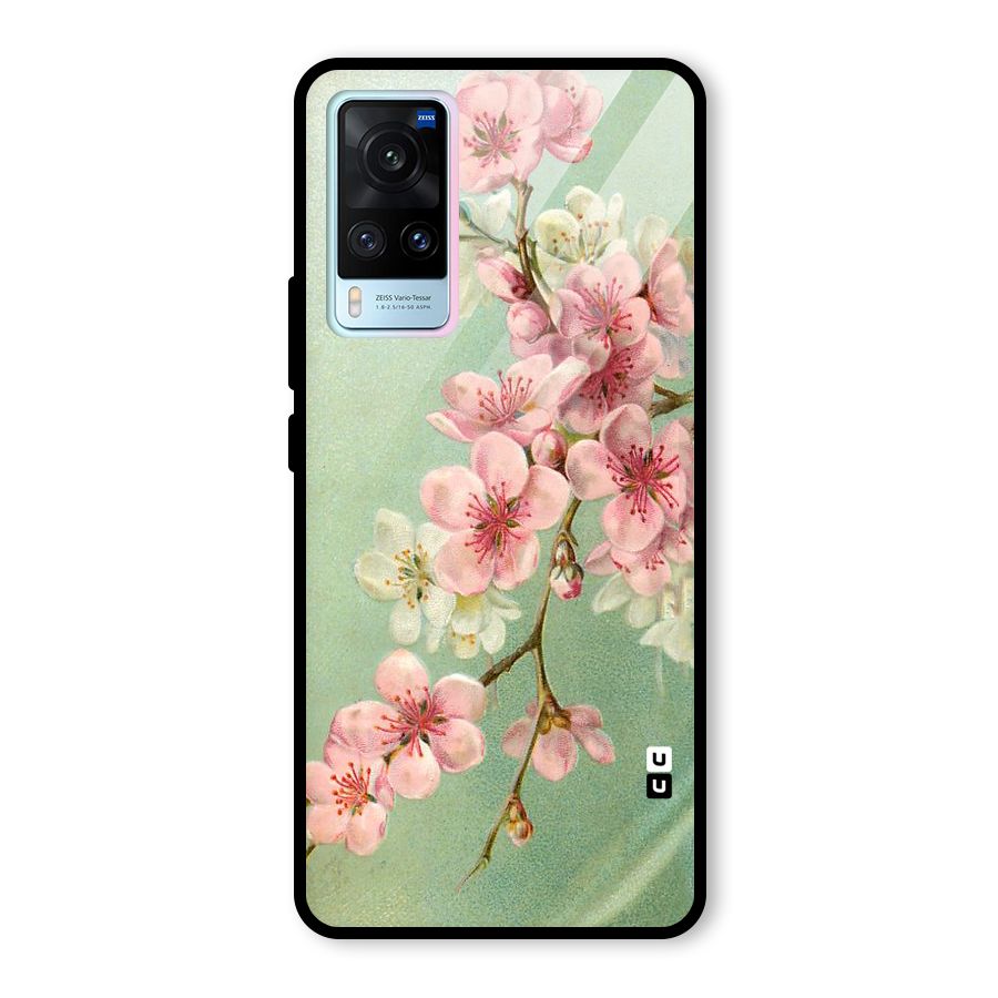 Blossom Cherry Design Glass Back Case for Vivo X60