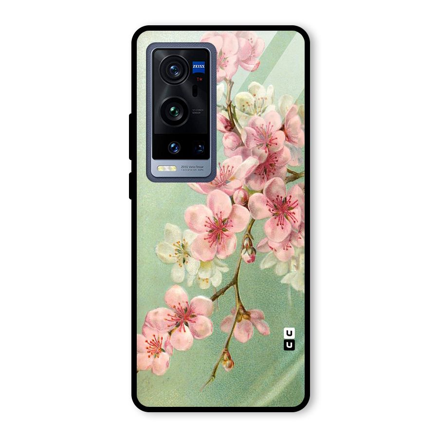 Blossom Cherry Design Glass Back Case for Vivo X60 Pro Plus