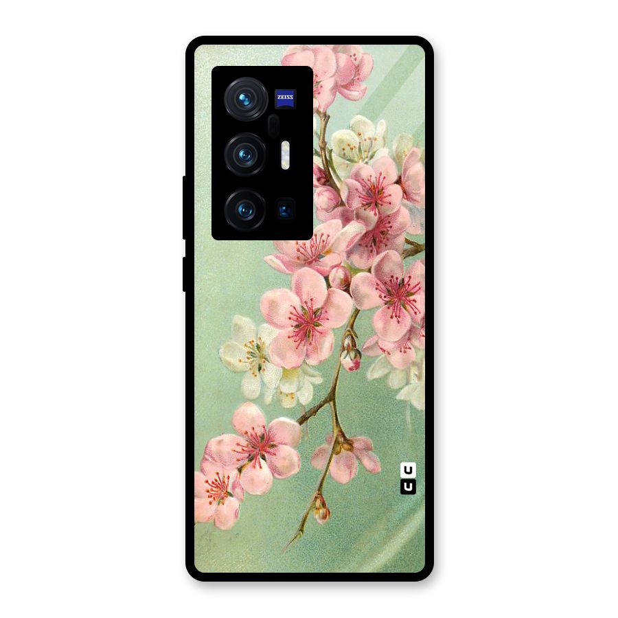 Blossom Cherry Design Glass Back Case for Vivo X70 Pro Plus
