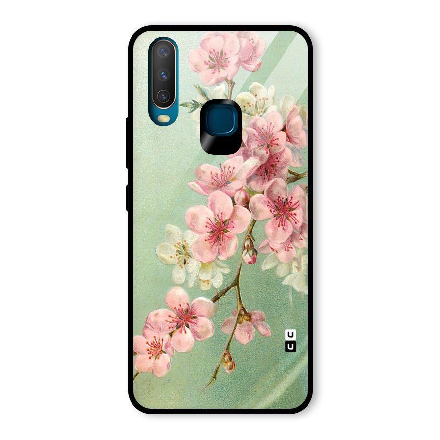 Blossom Cherry Design Glass Back Case for Vivo Y12