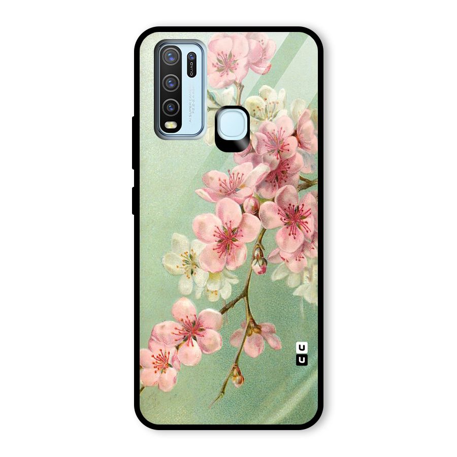 Blossom Cherry Design Glass Back Case for Vivo Y50