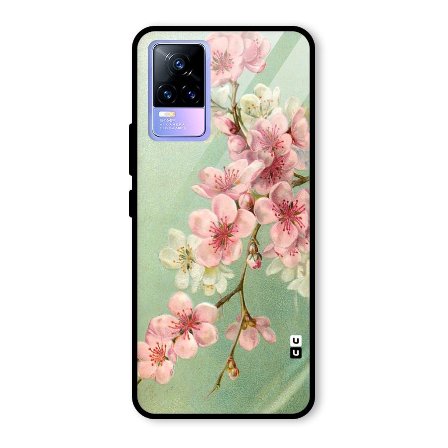 Blossom Cherry Design Glass Back Case for Vivo Y73