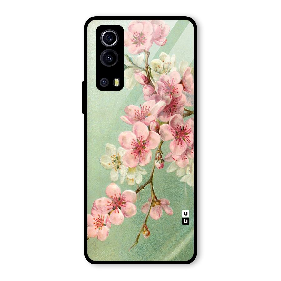 Blossom Cherry Design Glass Back Case for Vivo iQOO Z3