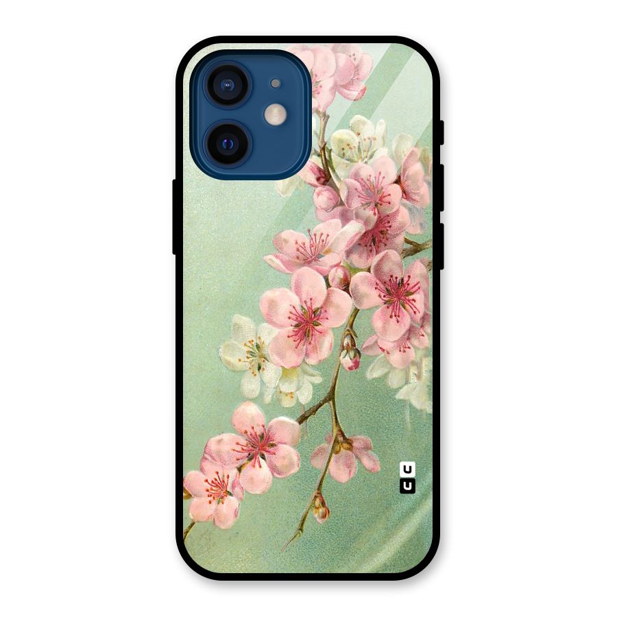 Blossom Cherry Design Glass Back Case for iPhone 12 Mini