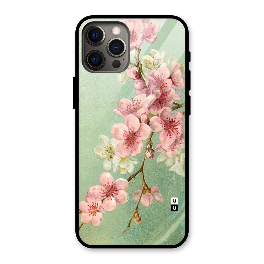 Blossom Cherry Design Glass Back Case for iPhone 12 Pro Max