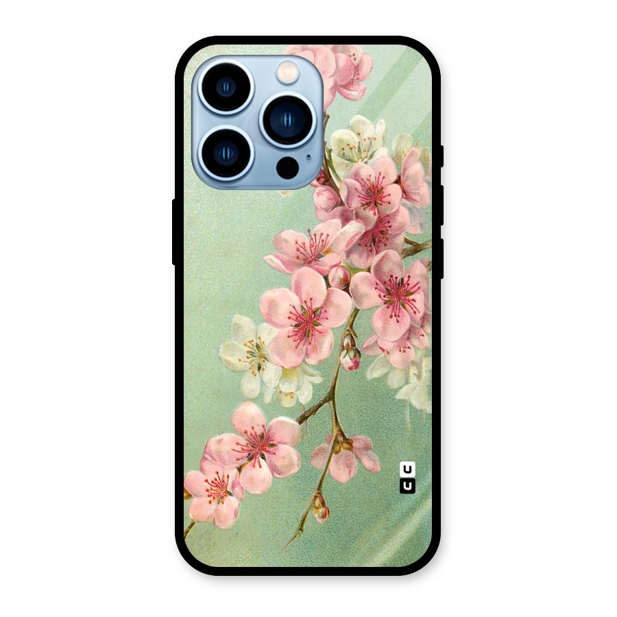 Blossom Cherry Design Glass Back Case for iPhone 13 Pro