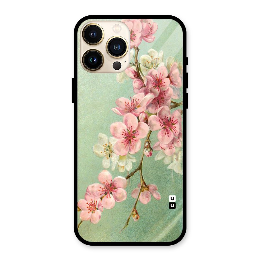 Blossom Cherry Design Glass Back Case for iPhone 13 Pro Max