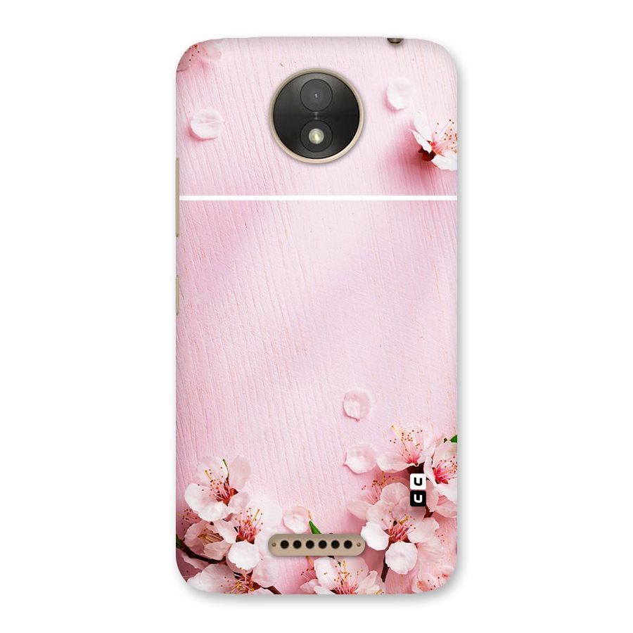 Blossom Frame Pink Back Case for Moto C Plus