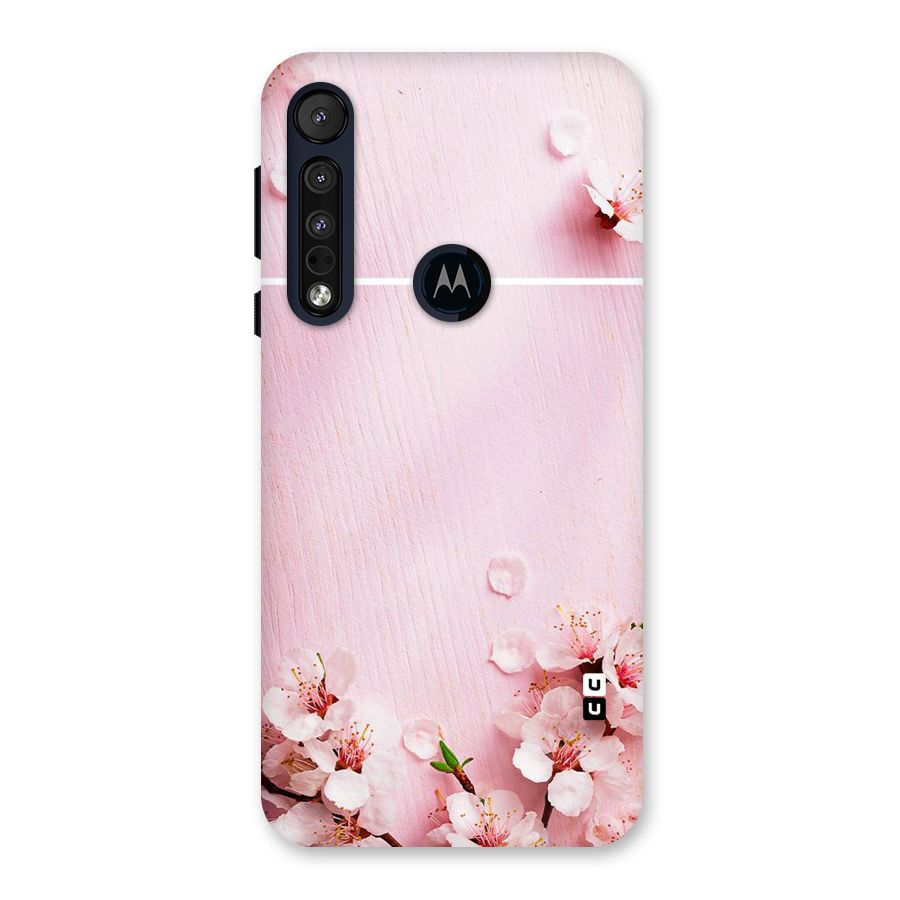 Blossom Frame Pink Back Case for Motorola One Macro