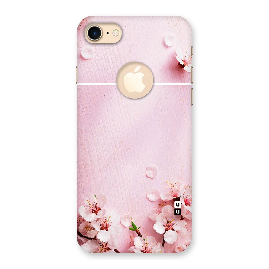 Blossom Frame Pink Back Case for iPhone 7 Logo Cut