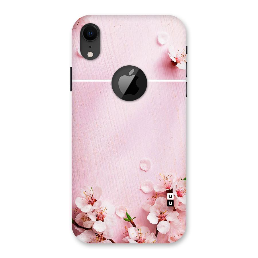 Blossom Frame Pink Back Case for iPhone XR Logo Cut