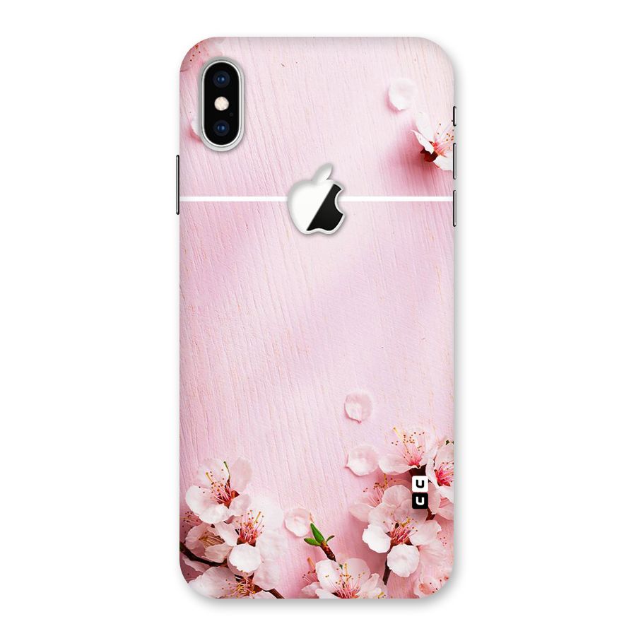 Blossom Frame Pink Back Case for iPhone XS Max Apple Cut