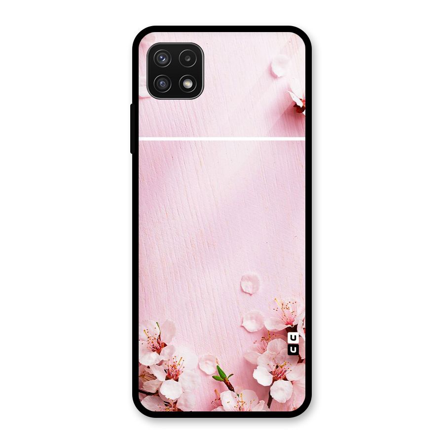 Blossom Frame Pink Glass Back Case for Galaxy A22 5G