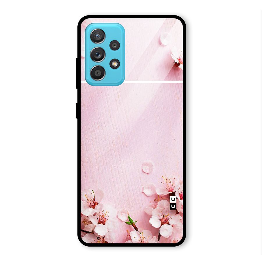 Blossom Frame Pink Glass Back Case for Galaxy A52