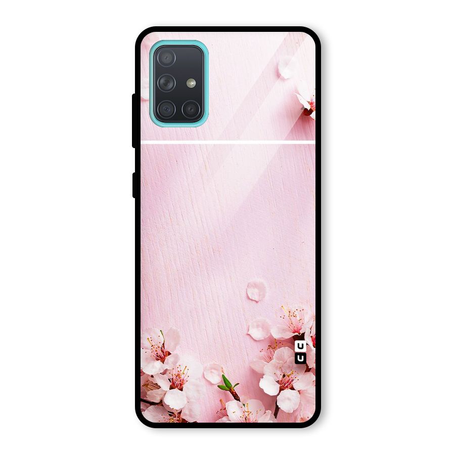 Blossom Frame Pink Glass Back Case for Galaxy A71
