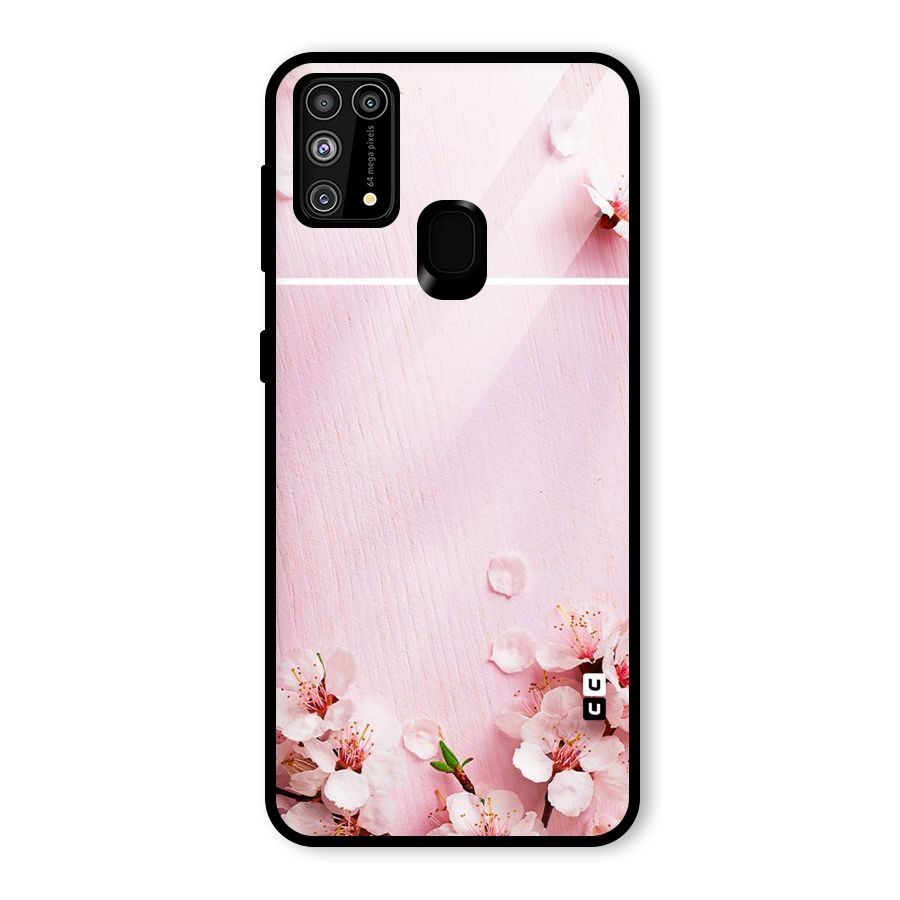 Blossom Frame Pink Glass Back Case for Galaxy F41