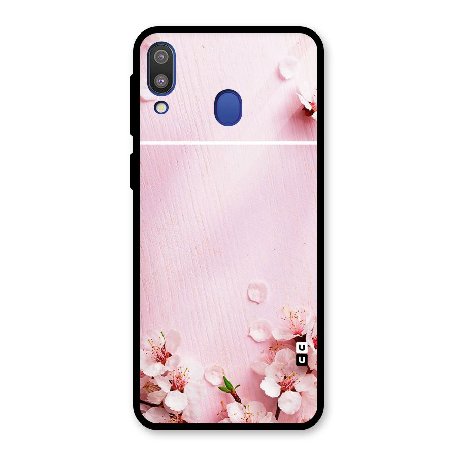 Blossom Frame Pink Glass Back Case for Galaxy M20