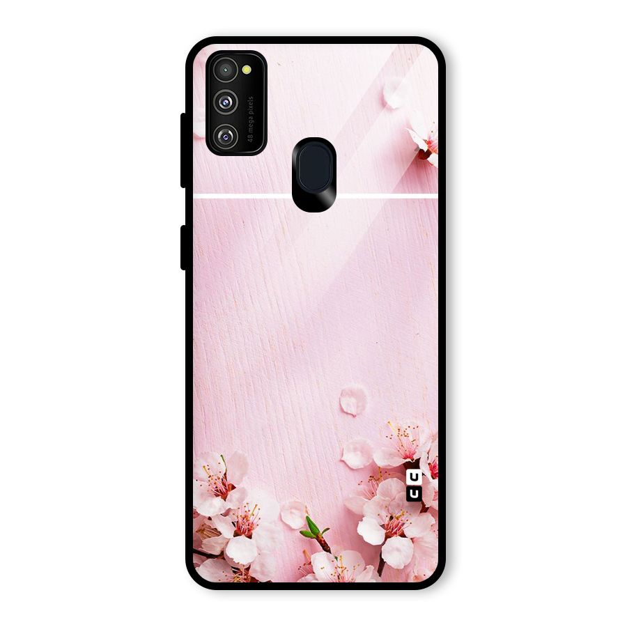 Blossom Frame Pink Glass Back Case for Galaxy M30s