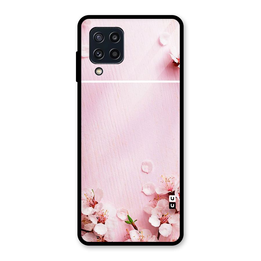 Blossom Frame Pink Glass Back Case for Galaxy M32