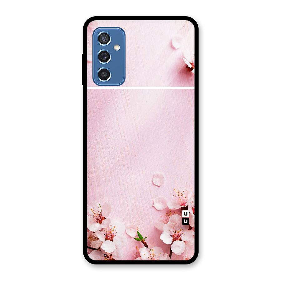 Blossom Frame Pink Glass Back Case for Galaxy M52 5G