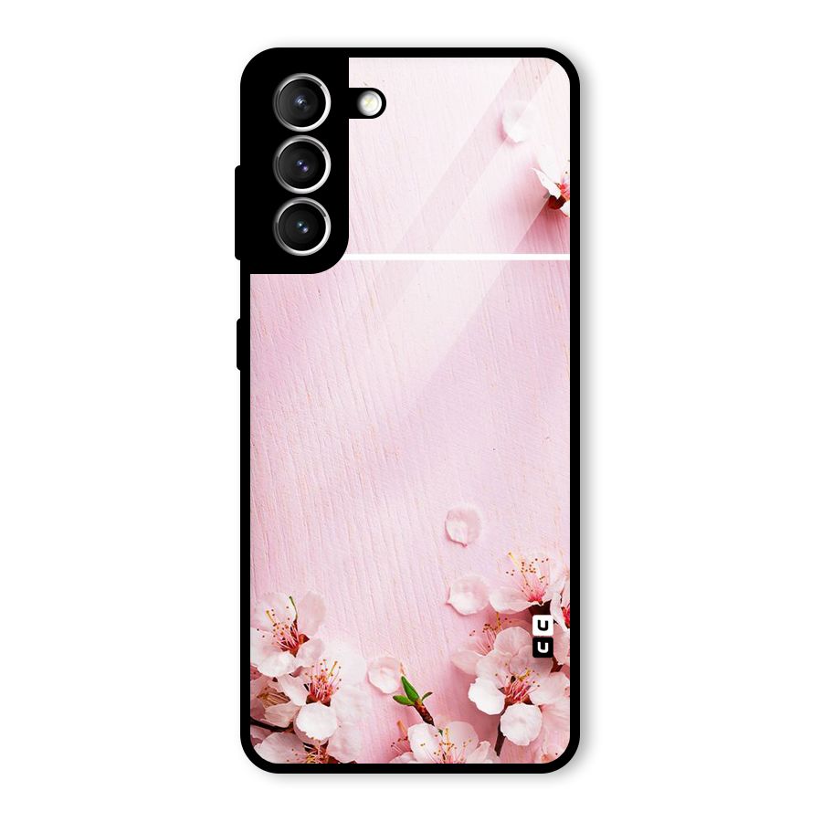Blossom Frame Pink Glass Back Case for Galaxy S21 5G