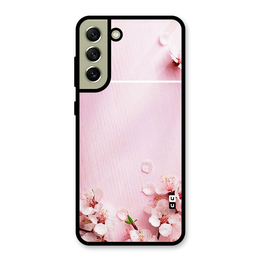 Blossom Frame Pink Glass Back Case for Galaxy S21 FE 5G