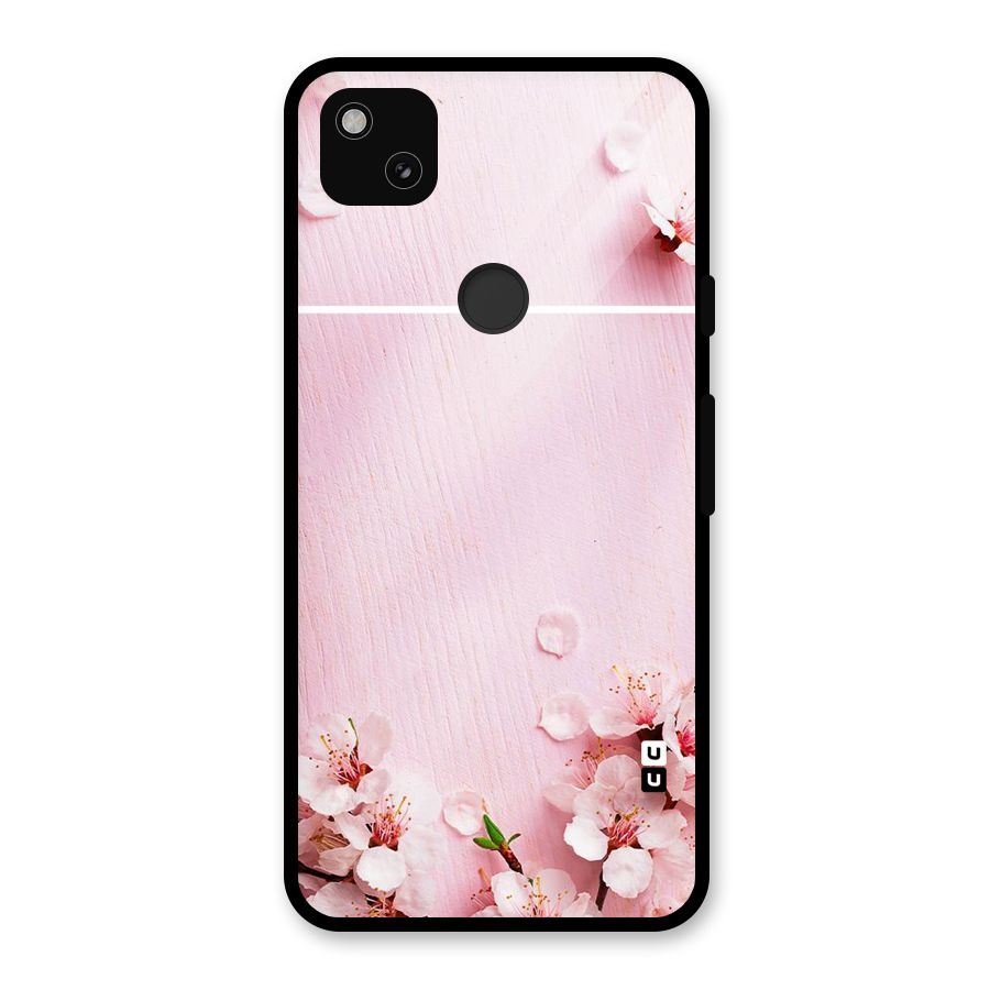 Blossom Frame Pink Glass Back Case for Google Pixel 4a