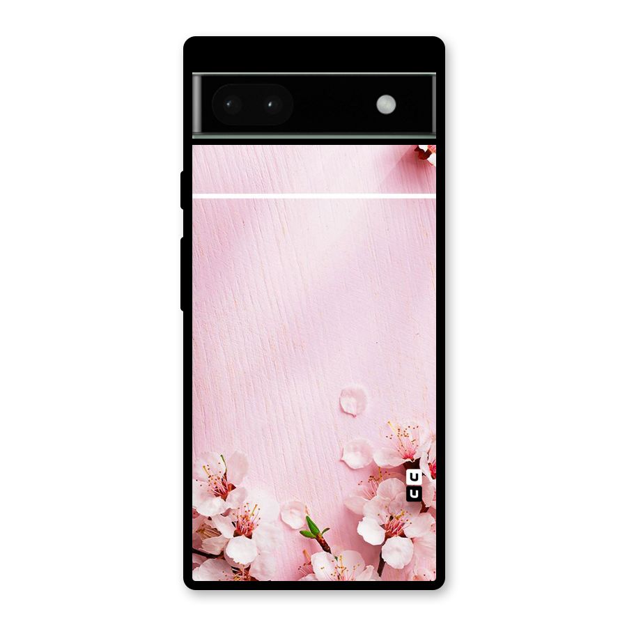 Blossom Frame Pink Glass Back Case for Google Pixel 6a
