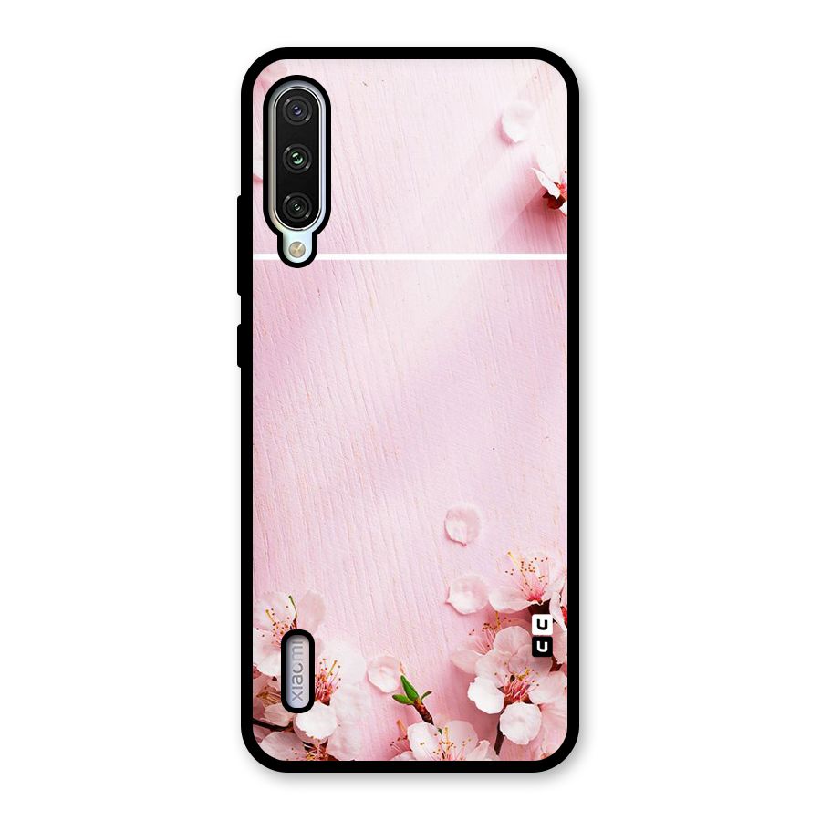 Blossom Frame Pink Glass Back Case for Mi A3