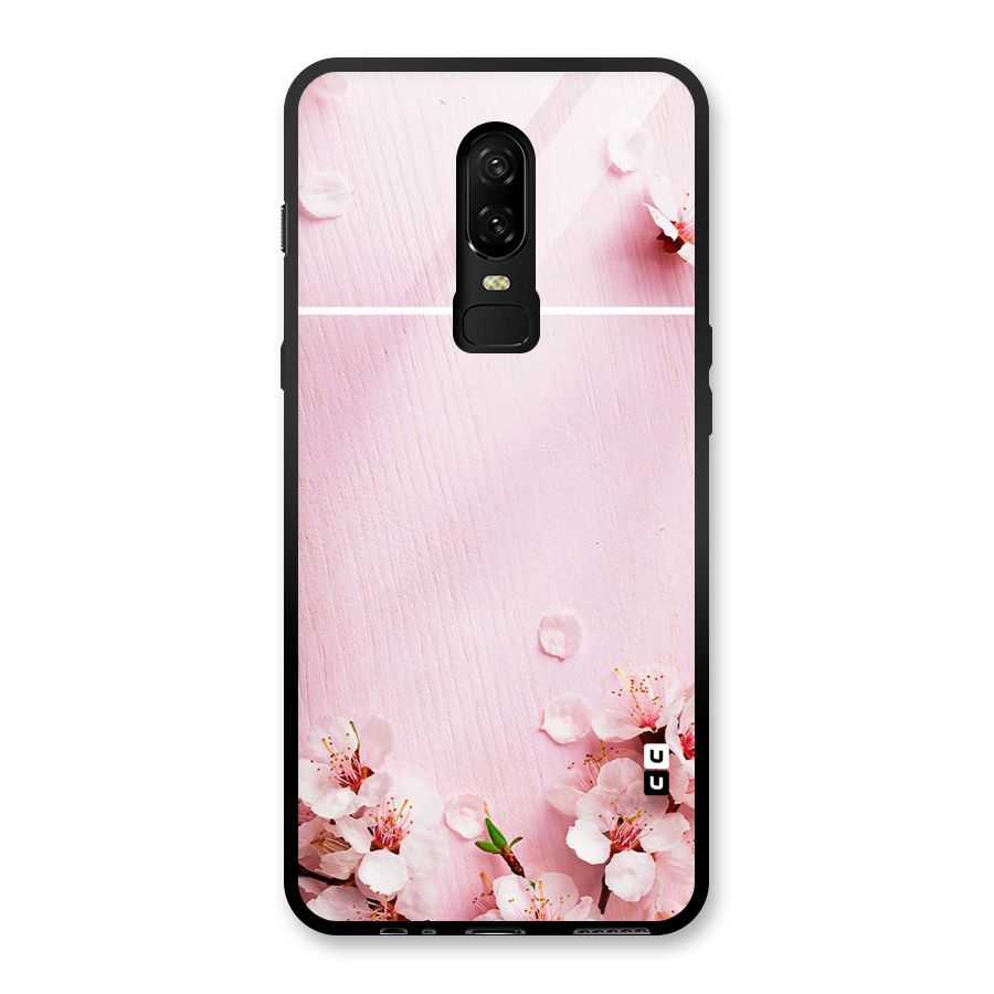 Blossom Frame Pink Glass Back Case for OnePlus 6