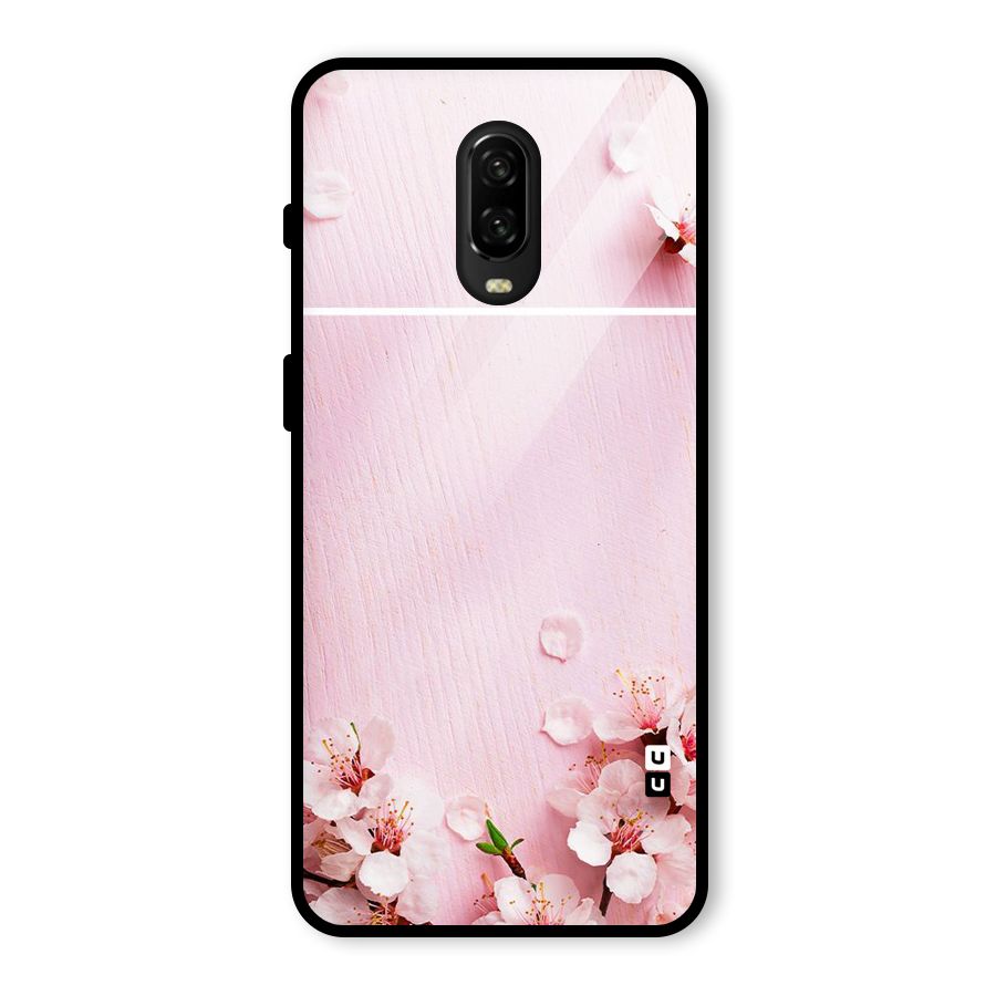 Blossom Frame Pink Glass Back Case for OnePlus 6T