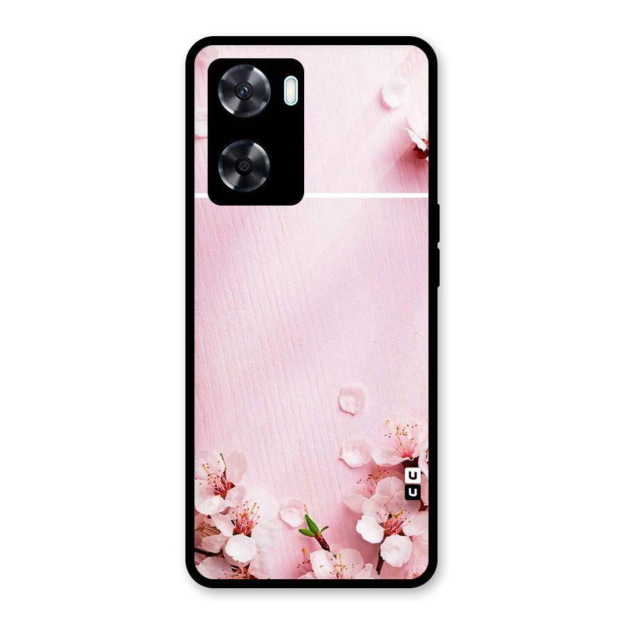 Blossom Frame Pink Glass Back Case for Oppo A77