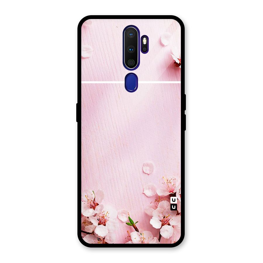 Blossom Frame Pink Glass Back Case for Oppo A9 (2020)