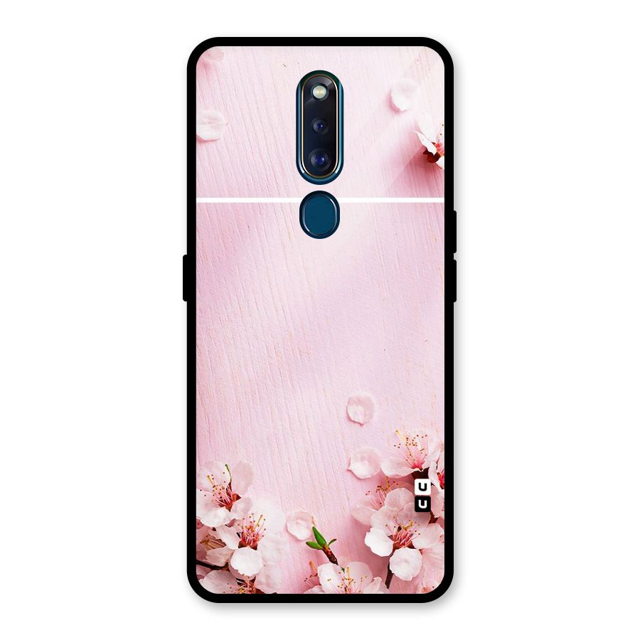 Blossom Frame Pink Glass Back Case for Oppo F11 Pro